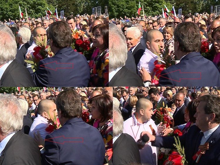 Схватка между репортер на ТВ "АЛФА" и социалисти на честването за 9 май