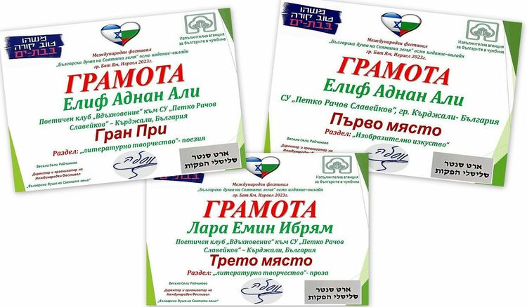 Две ученички от "Славейков" с международни литературни награди