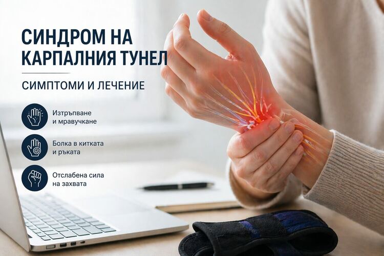 Синдром на карпалния тунел – симптоми и лечение